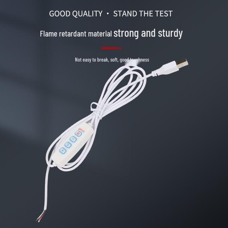 USB Four-Button Dimmable Color-Changing LED Strip Control Cable with Memory - 5V