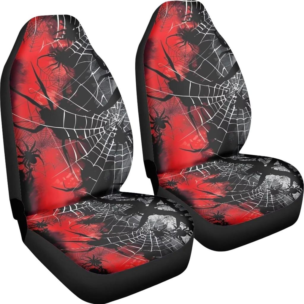 Generic Car Seat Cover Set Car Accessories Car Seat Covers for Car Front Seat Cover,Gothic Spiders and Webs Car Seat Protector, Large