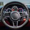 2pcs Steering Wheel Cover Carbon Fiber Color Anti Slip Wear Resistant Stylish Steering Wheel Grip
