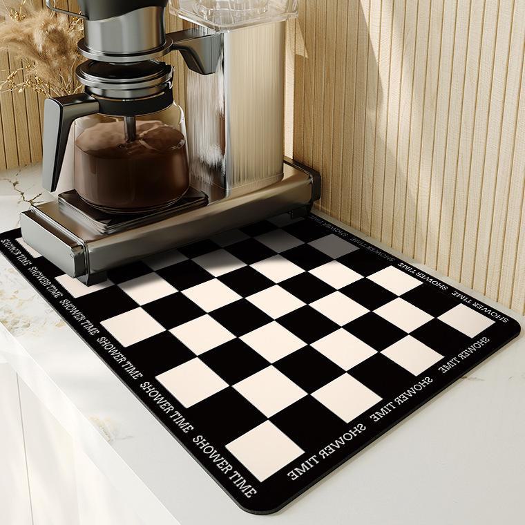 Diatom Mud Coffee Machine Mat: Absorbent, Insulating, and Drying Pad for Kitchen Countertops and Dishes