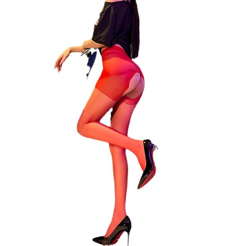 Open pair stockings for women's sexy, no-take thin, flesh-colored, erotic lingerie with pants, open pair stockings, black wholesale 3003