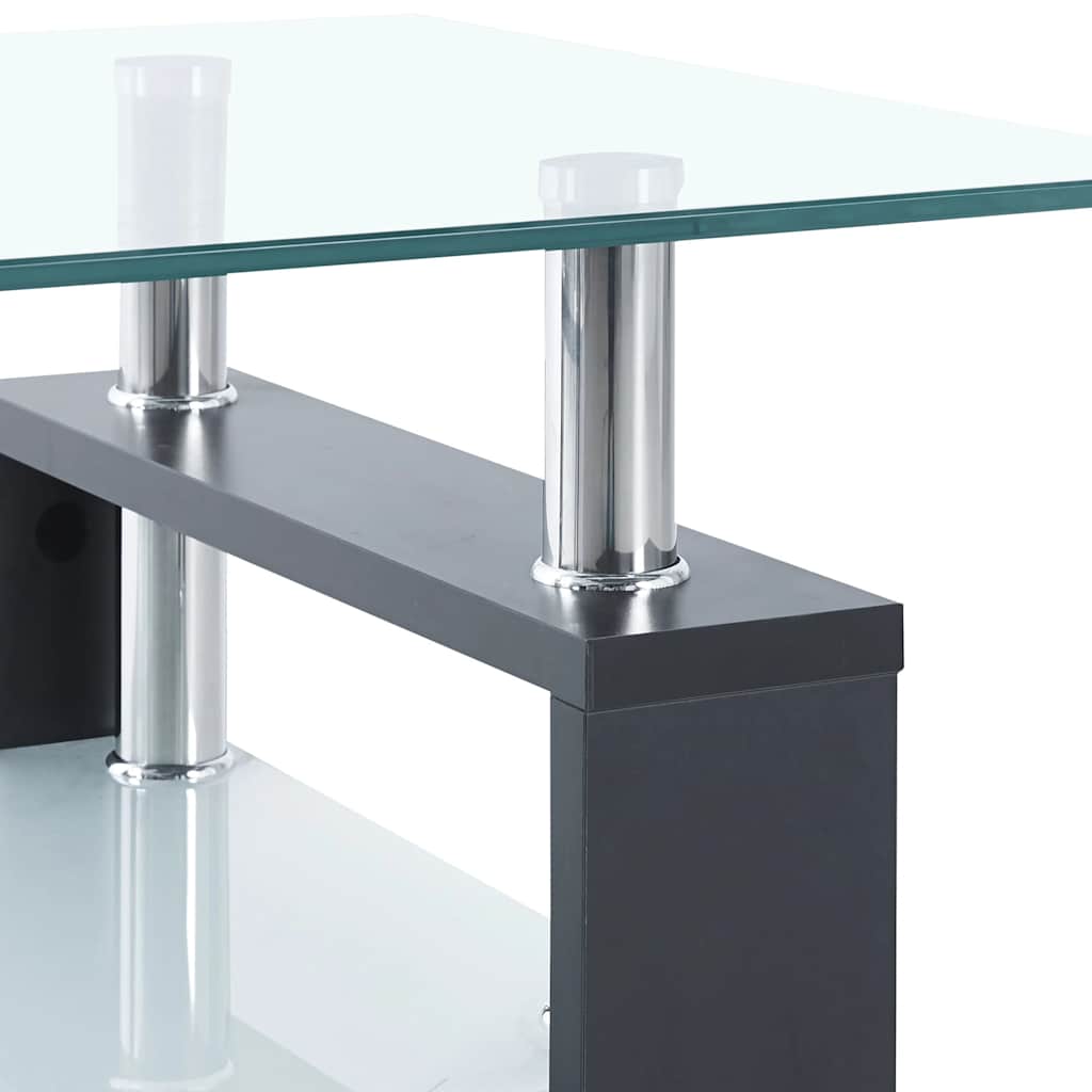 Vidaxl Coffee Table, Grey-Transparent, 95X55X40 Cm, Glass
