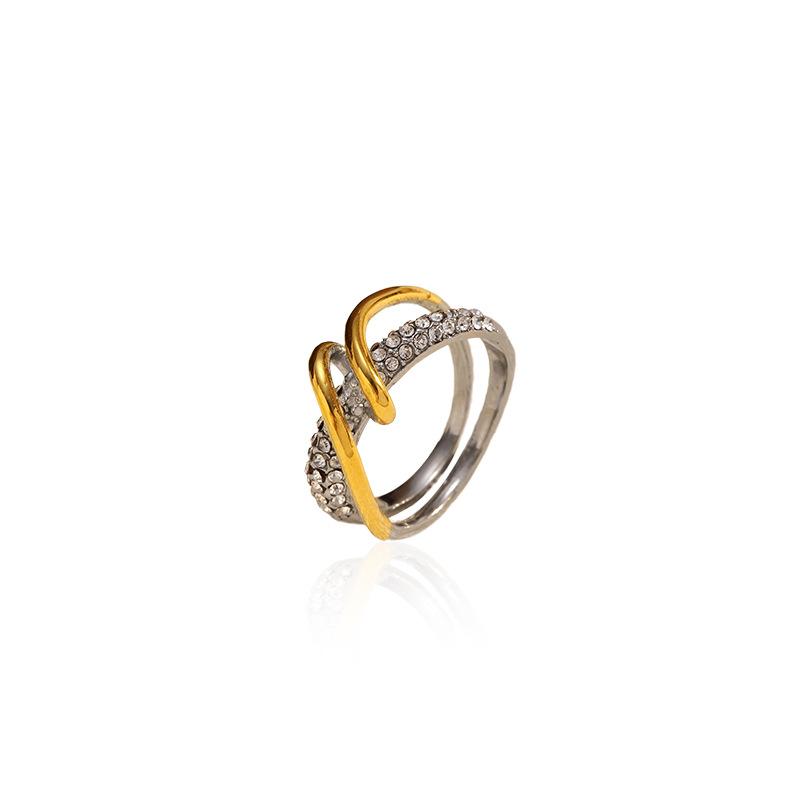 Hot Sale Zircon Devil's Eye Titanium Steel Ring 18K Gold Open Design Stainless Steel Ring Jewelry Women