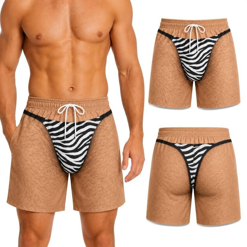 Men Fun Hip Print Swim Trunks, Original and Interesting Beach Shorts, Suitable for Friends Grooms, Summer New Product