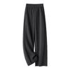 Women's Off-White Cashmere Wide-Leg Wool Pants - Autumn/Winter 2025, Cropped, Thickened, Loose Fit, Fleece-Lined, Straight-Leg Style.