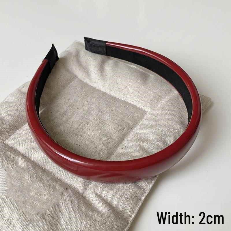 2024 Retro Hong Kong Stil Rotes Lack Stirnband: Fortschrittliches Angora Damen Haaraccessoire