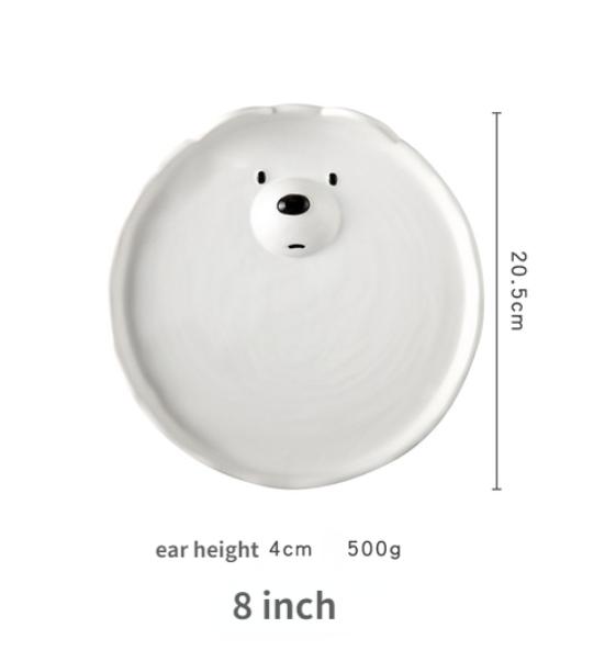 Cute Animal Bowl Cake Dish Large Salad Soup Pasta Bowl Coffee Mug Milk Cup Ceramic White Dinner Plates Set Cute Dishes Set Korea