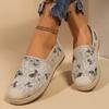 Fashion Plus Size Flat Tweed Cotton Shoes Women's Autumn/Winter New Butterfly Sequin Fashionable Versatile Slip-On Shoes Rubber Upper