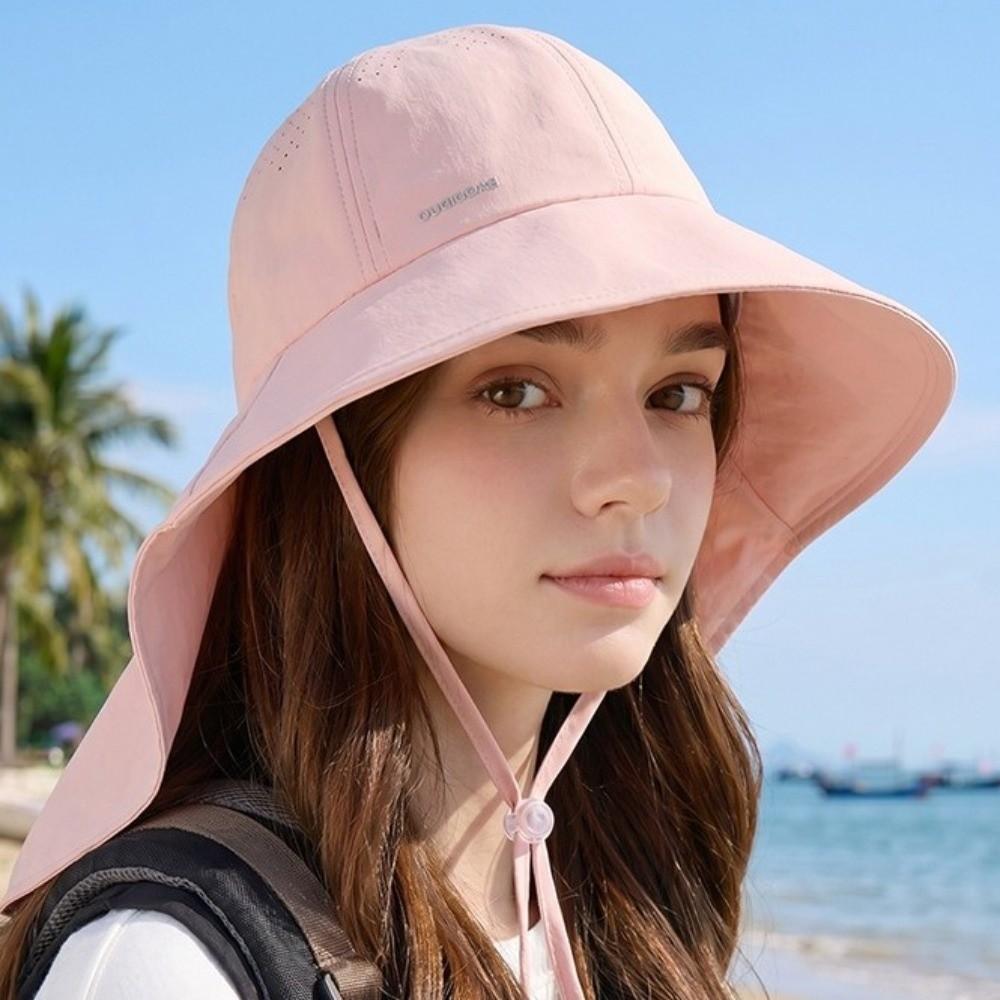 Casual Quick Drying Women'S Sun Hat Foldable Uv Protection Bucket Hat Breathable Solid Color Fisherman Cap For Summer