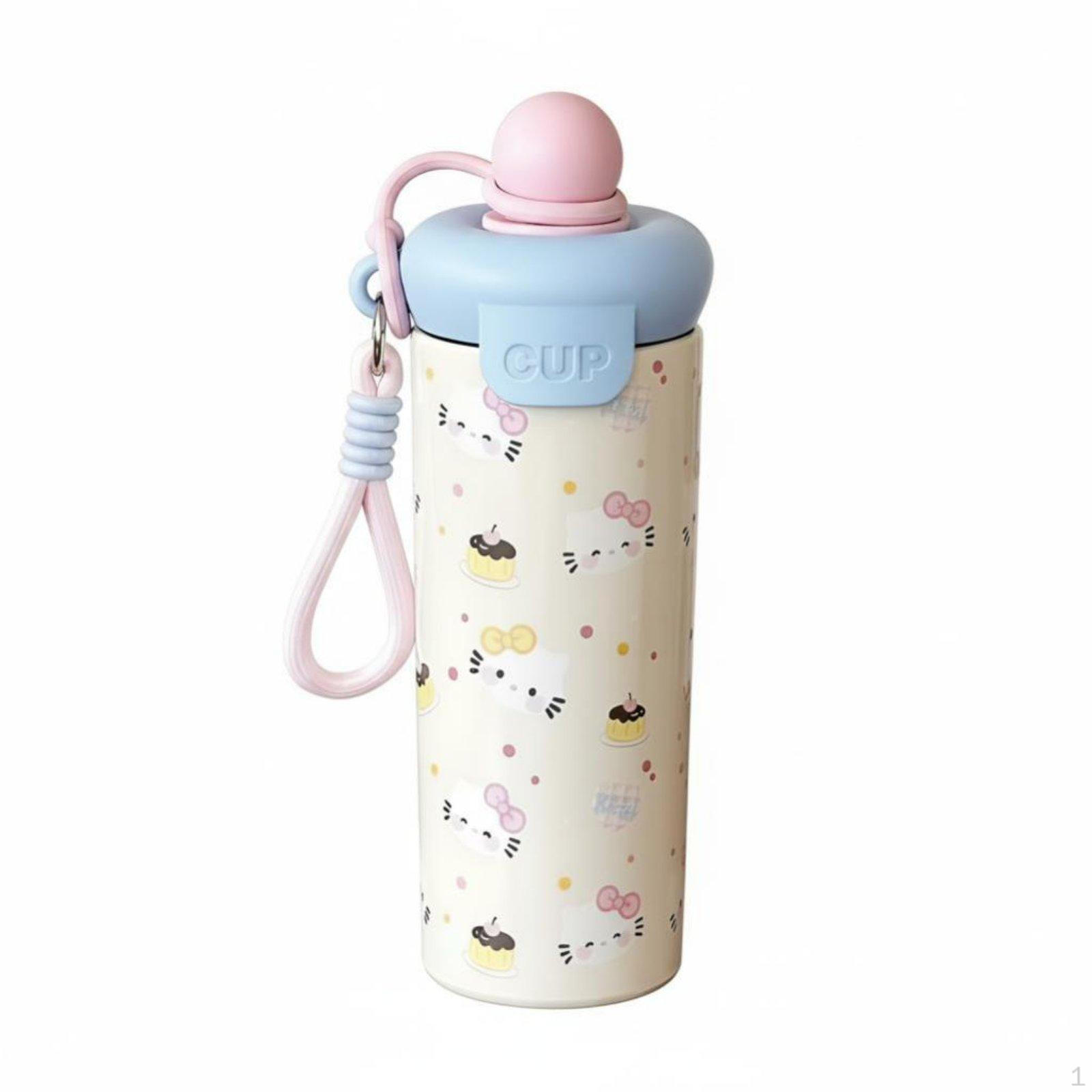 Cute 316 Stainless Steel Insulated Water Bottle, Cartoon Straw Portable Leakresistant Design