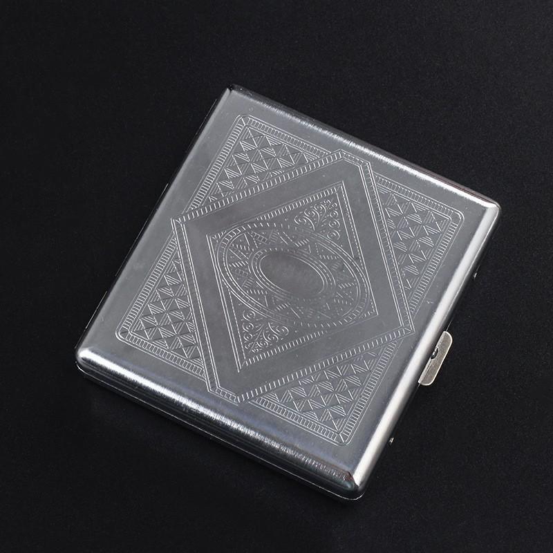 20PCS Metal Cigarette Box Stainless Steel Embossed Portable Cigarette Case Personalized Fashionable Storage Box Smoking Tool