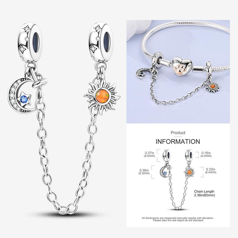 New In Star Moon Sun Series Charm Beads Fit Pandach Original Bracelet Women Copper Pendant Bead Jewelry Gift