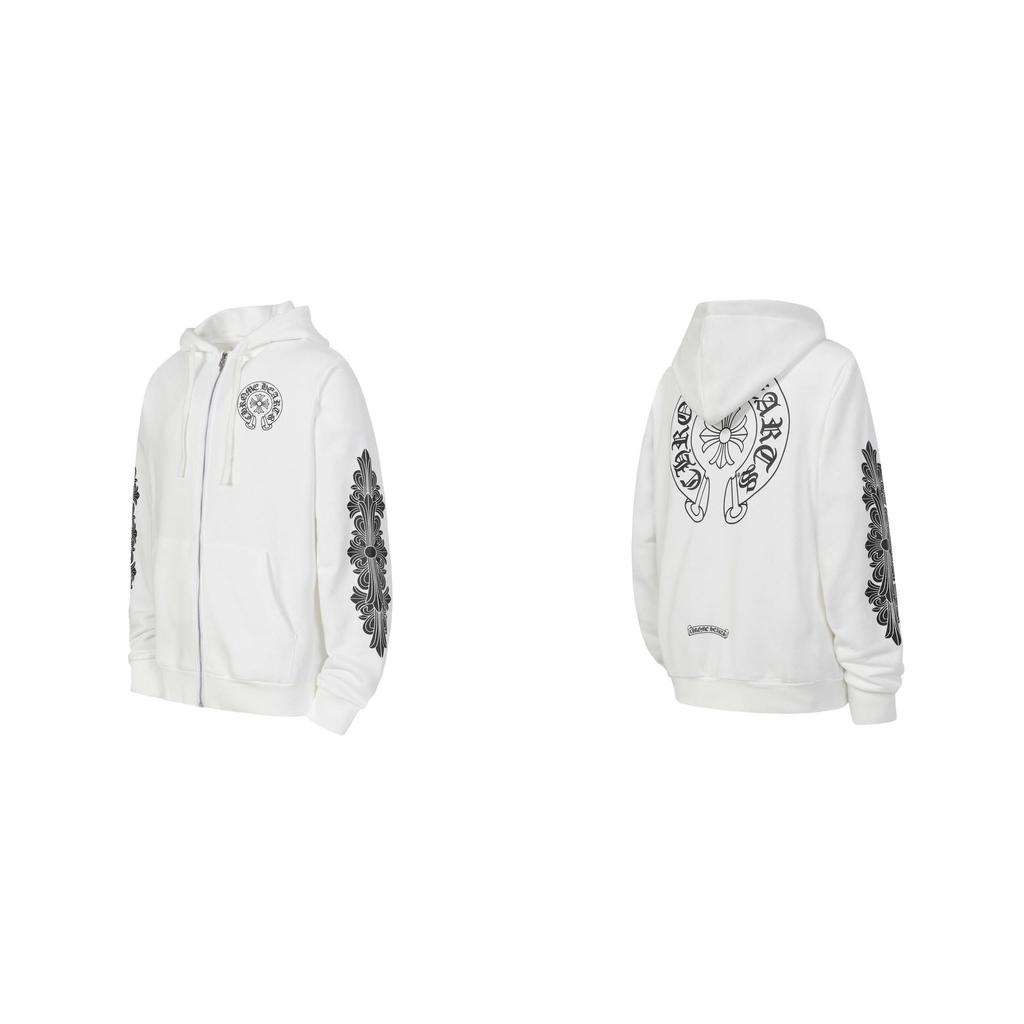 Trendy Chrome Hoof Sanskrit Cross Zipper Hoodie
