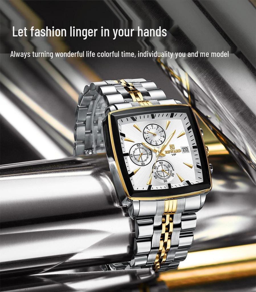 RD1100M Men's Multifunction Chronograph Watch - Waterproof, Luminous, Solid Steel Band