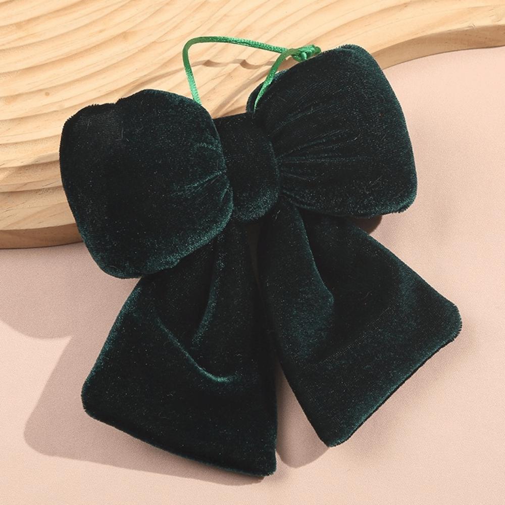 Velvet Fabric Hanging Xmas Ornament Bowknot Shape Christmas Tree Decorations Merry Christmas