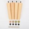 aleawol Set of 4 25cm Wooden Sofa Legs, M8 Compatible, Replacement Furniture Legs, Heavy-Duty Cone-Shaped Support Legs, Non-Slip Mats, Bolts Included,