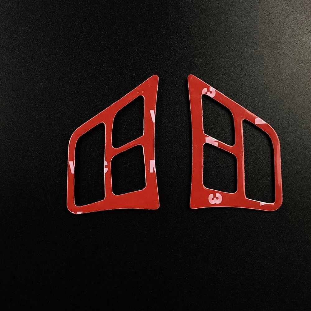 2PCS Carbon Fiber Car Steering Wheel Button Frame Decorative Stickers Interior Accessories For BMW 3 Series E90 E92 2005-2012