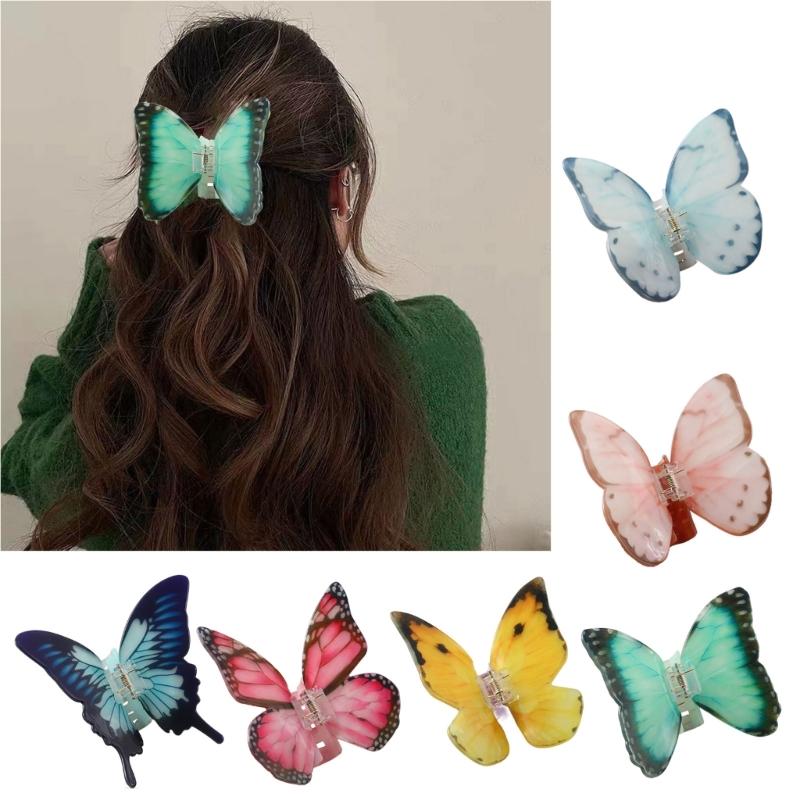 Acryl Schmetterling Haarspange Simulationsschmetterling Haarklammer Stilvolles Haaraccessoire Modischer Haargriff Geschenk für Mädchen