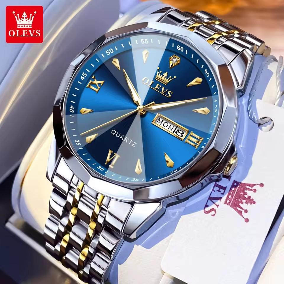 Hot Sale OLEVS 9998 New Quartz Watch for Men Steel Rhombus Design Fashion Business Wristwatch Men s Waterproof Watches 2025 OLEVS 9998