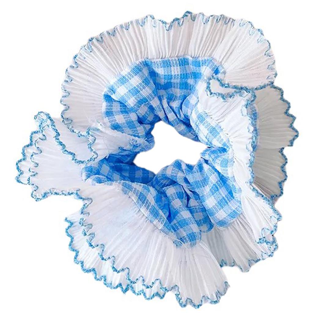 Lace Scrunchies for Women Double Layer Large Elastic Hairbands French Hair Scrunchy Bobbles Soft Hair Accessories