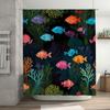 Vibrant Coral Reef Fish Shower Curtain Waterproof Fabric for Bathroom Decor