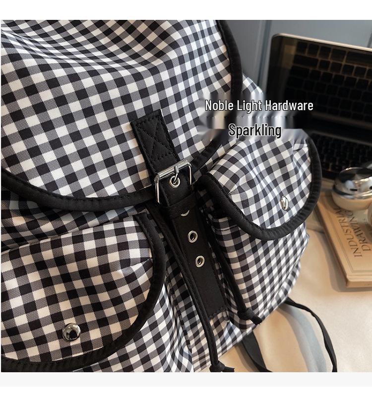 Cross-Border 2025 Plaid Commuter Backpack - Large Capacity, Versatile Schoolbag