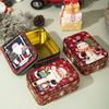 Cute Tinplate Christmas Tin Box Festival Ornaments Gift Candy Jar New Year Party Supplies Biscuit Tin Christmas