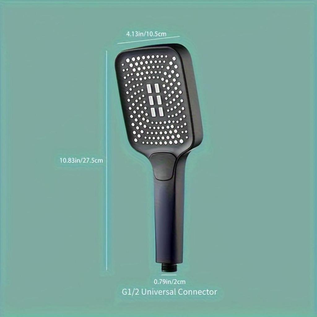 Square Button Shower Head: Super Pressurized Large Nozzle Rain Shower Handheld Showerhead Suitable for Household Water Heaters