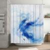 Modern Blue Watercolor Shower Curtain for Bathroom Decoration Extra Long Size