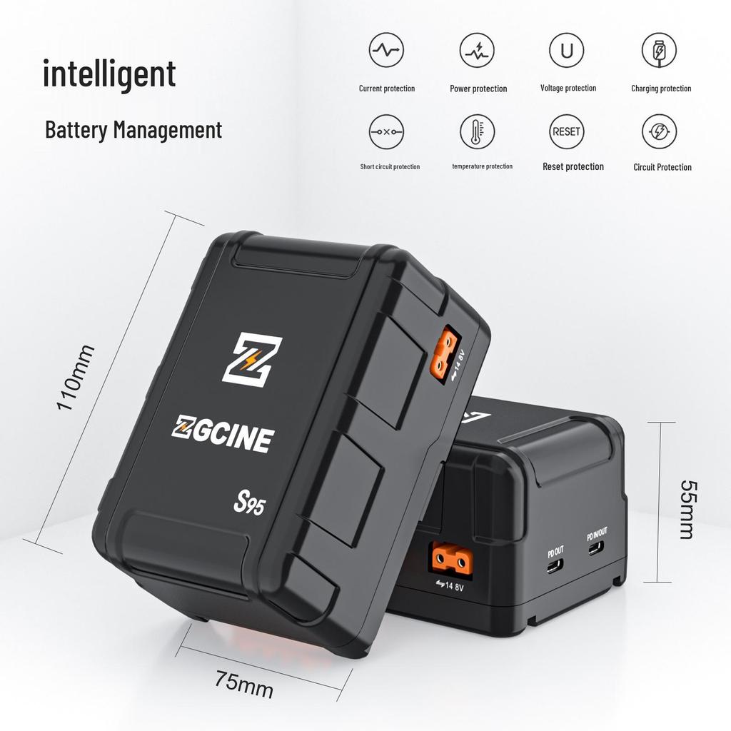 ZGCINE V-Mount S95 Battery for Outdoor Camera, Monitor & Video Transmission