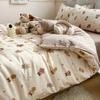 Soft Cotton Double Gauze Bedding Set 4PCS Small Fresh Floral Print Twin Queen King Beds