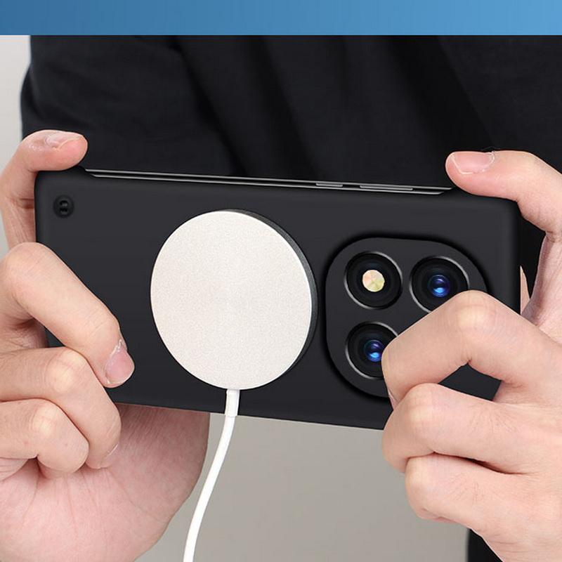 Coque de téléphone magnétique fine sans cadre pour Xiaomi Poco F6 Pro X6 Redmi K70E Note 14 Pro 13 Couleur unie Charge sans fil Antichoc pour Coque MagSafe