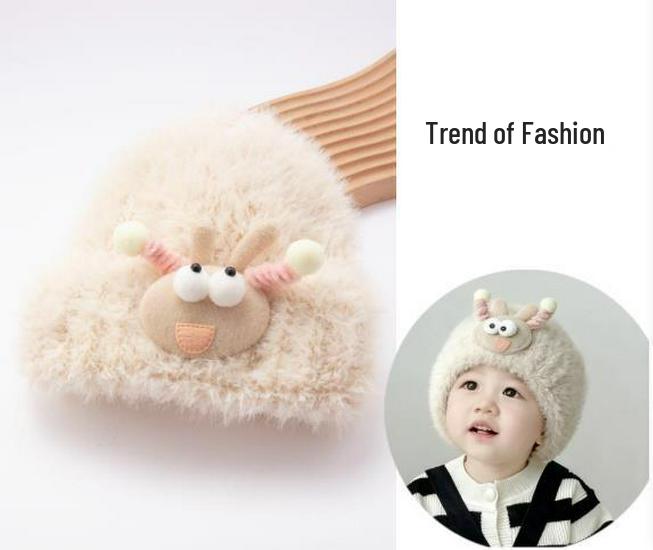 Plüsch Cartoon Strick Baby Mütze mit Ohrenschutz für Jungen & Mädchen