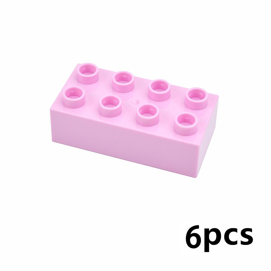 6Pcs 2x4 Dots Big Size Brick Thick Building Blocks 2*4 Classic Educational Part Accessories MOC Compatible Large Toy Kid Duploes