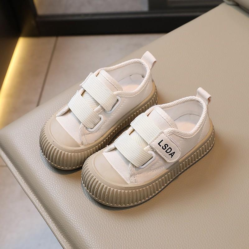 Kids Canvas Shoes Velcro Strap Casual Sneakers for Toddlers 22 белый