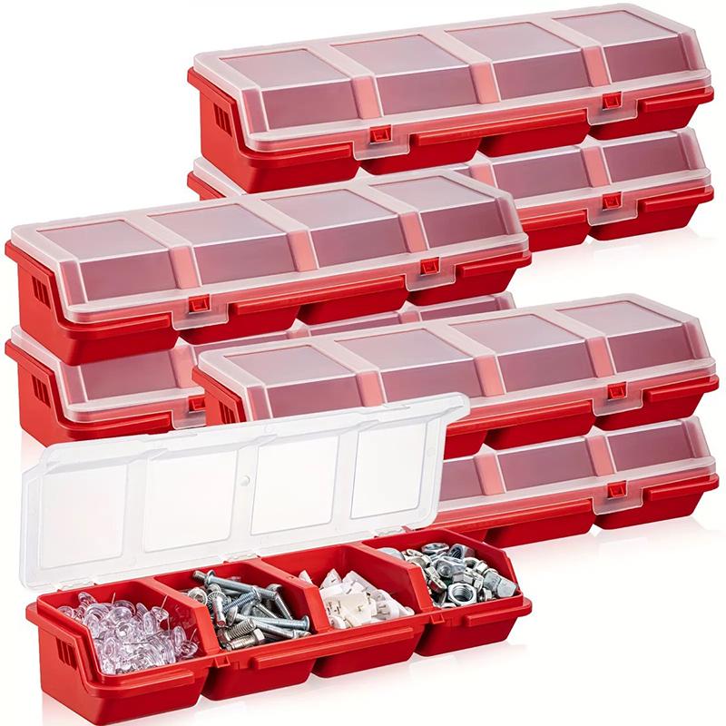 textureDurable Plastic Hardware And Multi-Compartment Organizer Box For Screws & Small Parts - Jewelry Storage Case