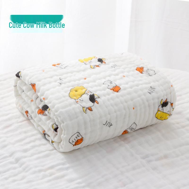 Ultra-Soft Baby Bath Towel - Pure Cotton Gauze, Absorbent, Six Layer for Newborns & Children