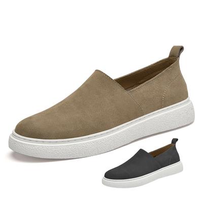 Suede Leather Men's Casual Sneakers Breathable Men's Single-Layer Leather Casual Versatile Loafers Men's Shoes