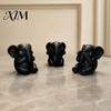 Modern Desktop Ornaments 3Pcs Elephants Figurine, 3D Printed No See Hear Speak Elephant Light Luxury Living Room Accents Statues, Minimalist