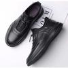 22 autumn and winter casual leather shoes black dirt-resistant medium dad single shoes