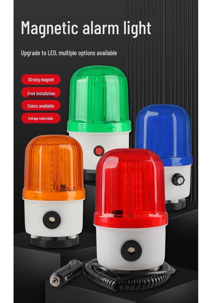 Magnetic Rotating Strobe Alarm Light with Sound and Flash - 220V/24V/380V