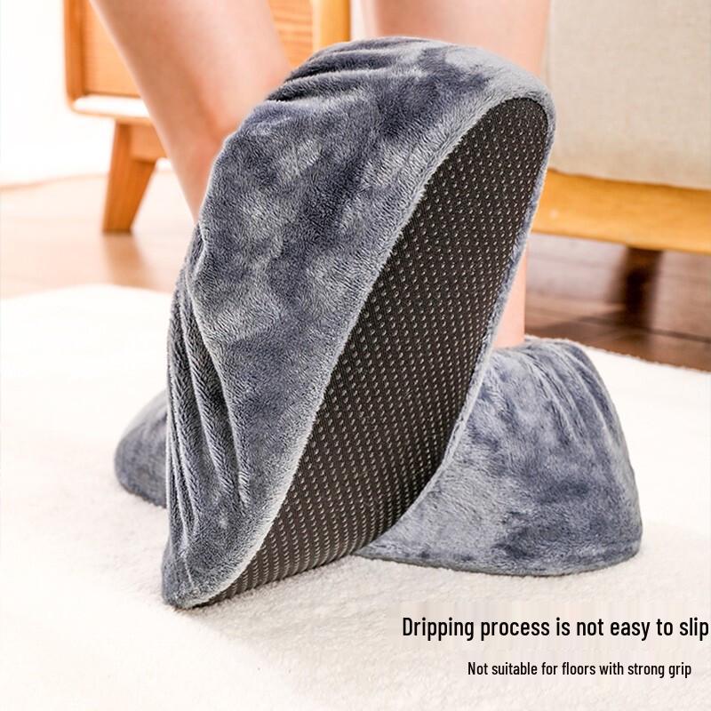 JAJALIN Reusable Non-Slip Flannel Shoe Covers