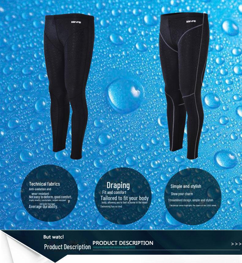 Men's Sharkskin-Effect Sun-Proof Quick-Dry Long-Leg Water-Repellent Swim Trunks