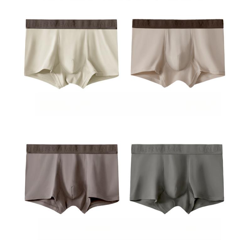 

4 шт. Мужское нижнее белье Летние мужские трусы с плоскими штанинами Средняя посадка Большой размер Дышащие трусы-боксеры с квадратными штанинами 3XL