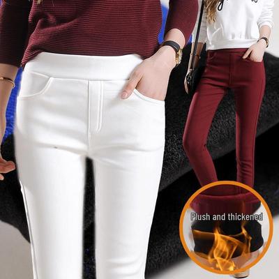 Women's Slim Fit Fleece Lined Winter Leggings - Thick, Cotton, Small Foot, Lengthened for Autumn