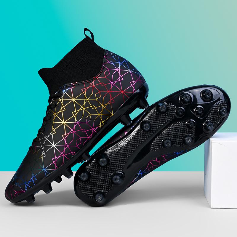 Men's Soccer Shoes  Non-Slip AG/TF Soccer Cleats Ankle Boots Unisex Large Size Ultralight Football Boots Boys Sneakers