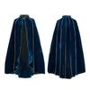 Halloween Costume Cape with Stand Collar Velvet Hooded Cloak for Party Performance