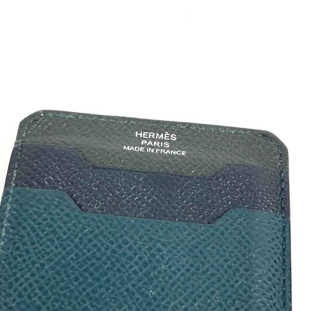 HERMES Logo City 3CC Business card holder/pass case, tricolor Card Case