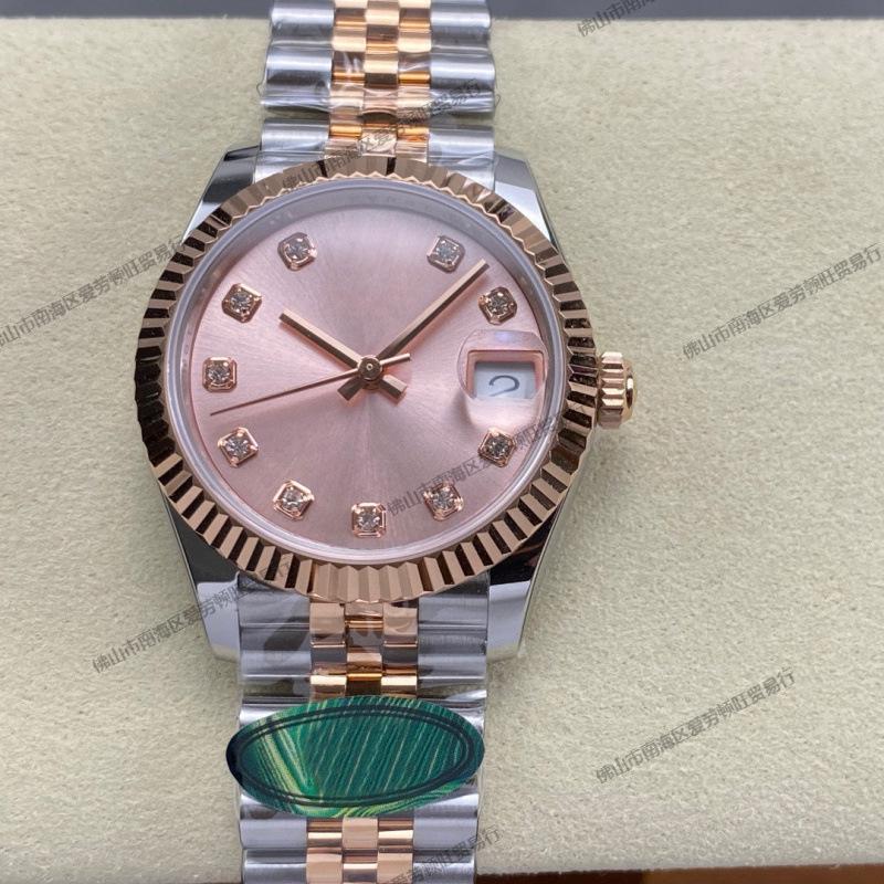 Lao Jia Ri Zhi Dvoubarevné pánské automatické hodinky 31 mm, perleť, nerezová ocel, s diamanty, funkce kalendáře