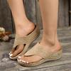Fashion Vintage Metal Rivet Decoration Flip Flops Women 2025 Summer Soft Sole Wedge Heels Slippers Bohemia Beach Sandals Plus Size 43